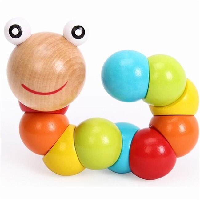 Baby toys 2022 New Variety Twist-colored insects Wooden Toys Educational Toys cheerful caterpillar toy SA870045